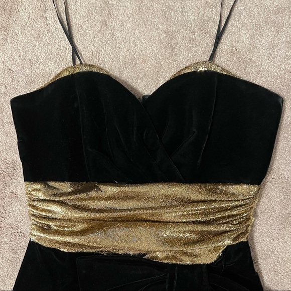Vintage 80s Crushed Velvet Prom Party Dress by Darcy - Picture 5 of 9